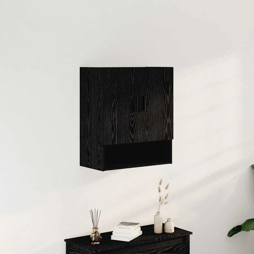Walplus wall cabinet black - wall, oak