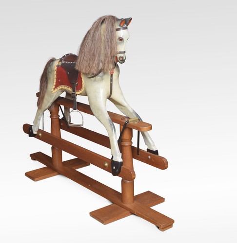 Antique carved pine - carved, rocking