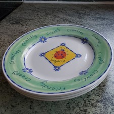 set of 3 Churchill friendly Creepy Crawlies dessert/side Plates 8 inch