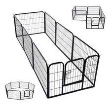 Large Heavy Duty 8 Piece Puppy Dog Run Enclosure Welping Pen Playpen S247