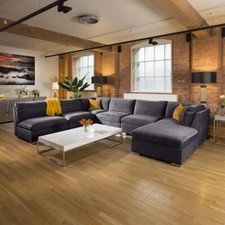 Quatropi 6 Seater Large Modular U-Shape Corner Sofa Set Dark Grey 9L