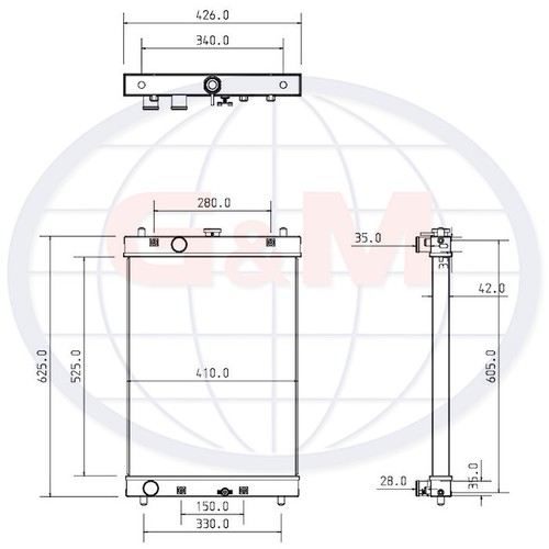 Radiator for kubota - kubota, compact