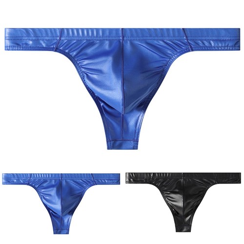 Men faux leather back - men, thong