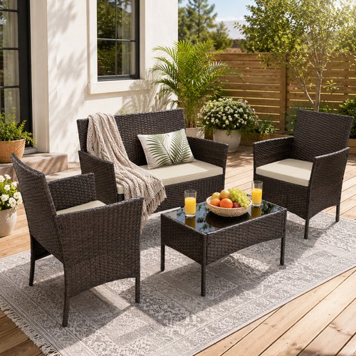 Piece rattan loveseat set - rattan,