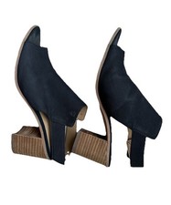 Franco Sarto Blk Leather Bootie Fayette With Peep Toe  8.5 M Women’s  Y2k