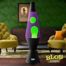 Blob Lamps® Lava Lamp VINTAGE - Matt Black Base - Green/Purple