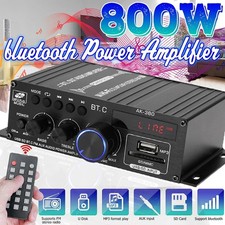800W 2Channel bluetooth Mini HIFI Power Amplifier Audio Stereo Amp Home Car FM