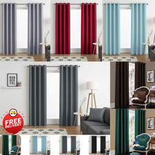 Faux silk curtains - -, eyelet