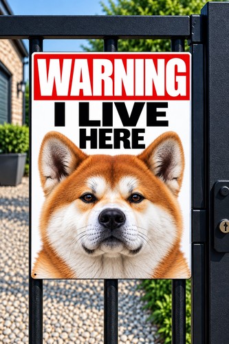 Dog warning akita sign metal - warning,