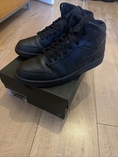 Nike Air Jordan 1 Mid - Triple Black - Size UK 10.5 / EU 45.5