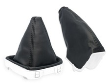 GEAR STICK + HANDBRAKE GAITER FOR FORD MONDEO MK4 07-14 GENUINE LEATHER s. BLACK