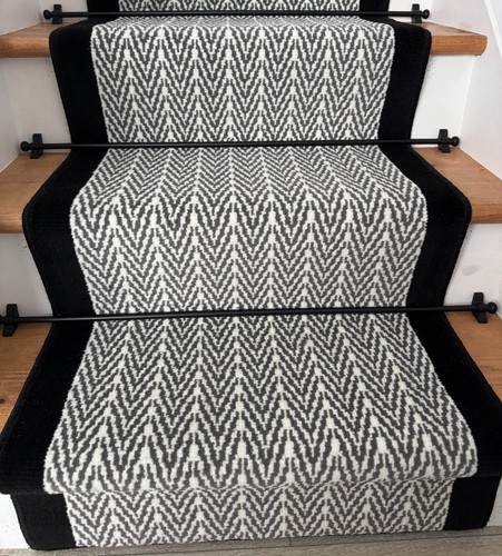 Stair carpet grey black - carpet,