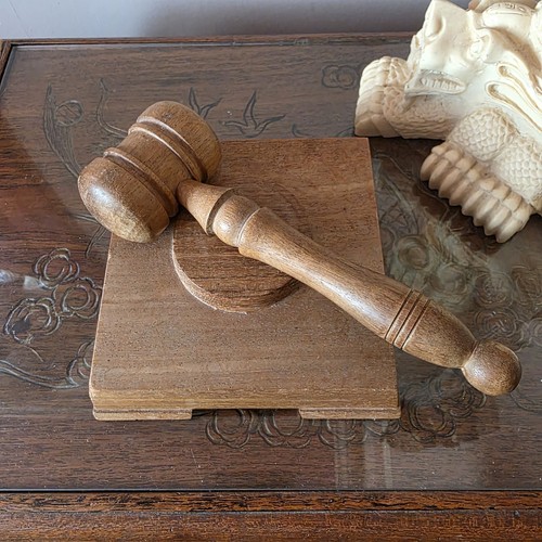 Vintage large gavel block - vintage,