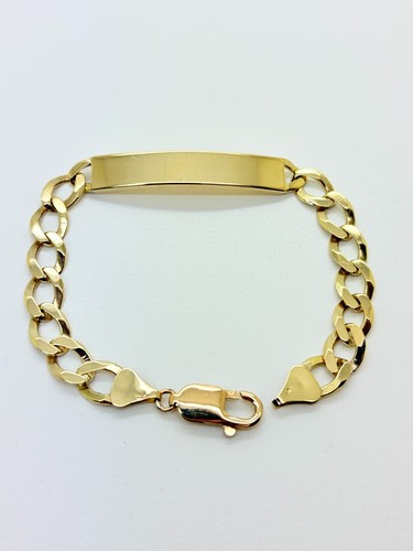 9ct yellow solid - curb, id