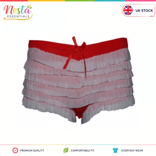 White red ruffle knickers - white,