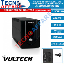 UPS Gruppo di continuità 650VA 360W per pc dvr telecamere Stabilizzatore Vultech