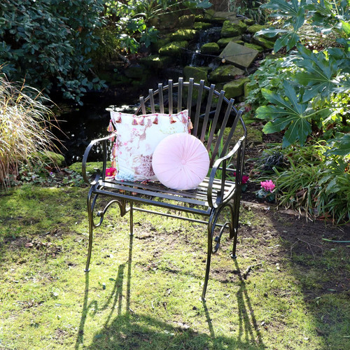 Black painted garden chair - black,