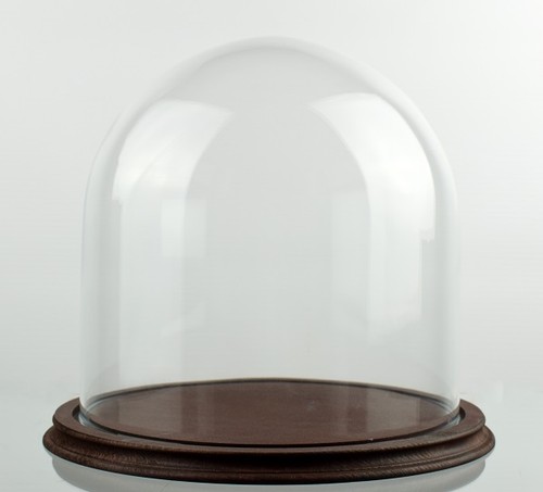 Clear circular glass dome with - clear,