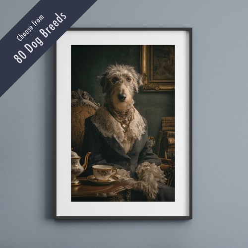 Funny dog tea party print - funny,