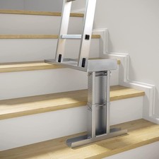Adjustable Ladder Leveller for Stairs, Non-Slip Stabilizer Tool, Steel, Silver
