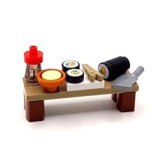 Genuine LEGO® Sushi Table Set Minifigure Scale Furniture Food Accessory