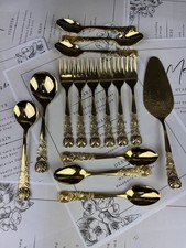Gold Plated Desert Cutlery Set For 6