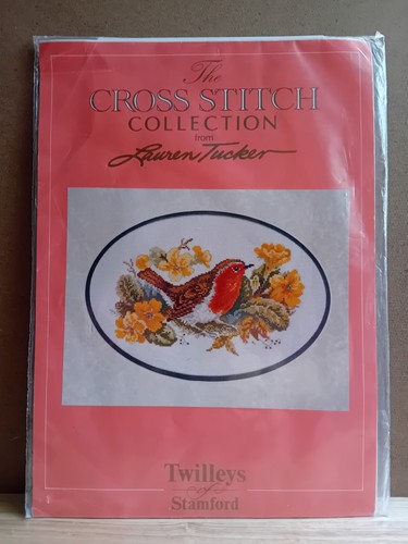 Vintage cros stitch - kit, robin