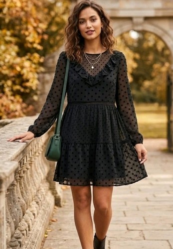 Zara black polka dot - dot, mesh