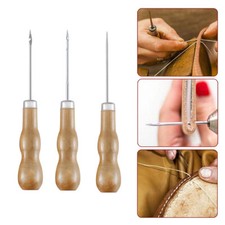 3X Leather Sewing Awl Tool Shoe Repair Hole Maker Craft Stitch Needle Cone DIY