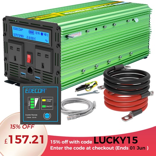 Edecoa power inverter 12v - power, to