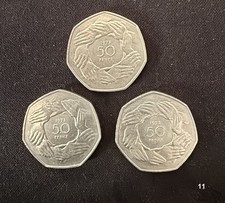 Lot of 3 Old Large 50p Pence