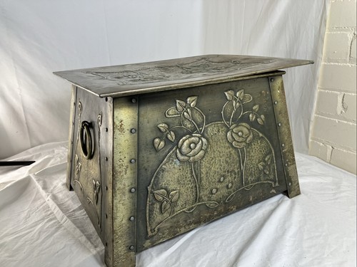 Pewter brass coal - box, arts