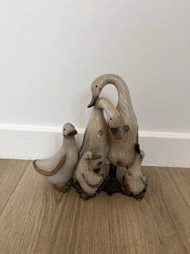 Carved wooden duck goose - wooden,