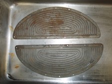 Genuine WW2 Harley-Davidson WLA WLC steel footboard pads, part HRD-2940-40