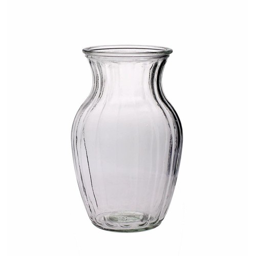 Ribbed sweetheart glass vase - sweetheart,