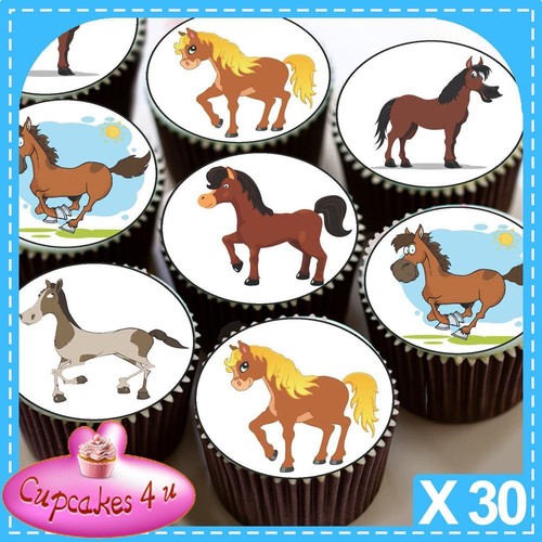Horses ponies themed cupcake - ponies,