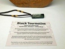 Tourmaline Raw Natural Black Pendant Chunk Reiki Chakra PROTECTION