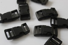 15mm Black Plastic Curved Side Release Buckle fits 15mm webbing pack 5