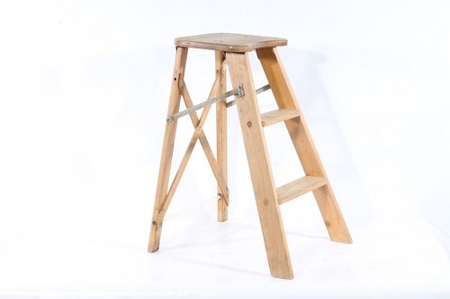Old small wooden ladder step - wooden,