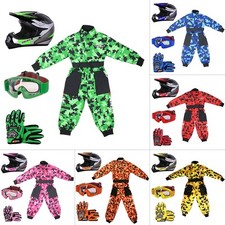 ZORAX ZOR-X19 Kids Motorbike Set Motocross Helmet & Goggles & Gloves & Camo Suit