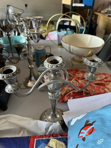 Vintage metal candelabra arm - metal, 3