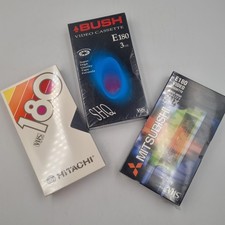 VHS Video Tapes 180 min/3 hour Blank BRAND NEW & SEALED Hitachi Mitsubishi Bush