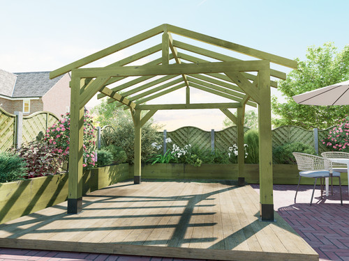 Wooden gazebo frame only - gazebo,