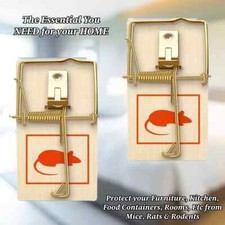 2x Wooden Rat Traps | Rodent Mouse Catcher Pest Control for Indoor Outdoor Use