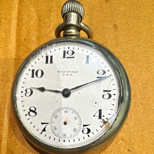 Waltham silver open face - silver,