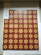 Red & Buff Victorian Geometric Encaustic Tiles Craven Dunnill Salvage 54 x 54 mm
