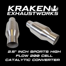 2.5" INCH SPORTS CAT CATALYTIC CONVERTER HI FLOW 200 CELL UNIVERSAL STAINLESS