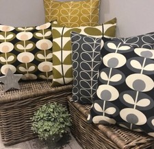 Orla Kiely Cushion Covers Linear Two Coloured Stem Oval Flower Various Prints