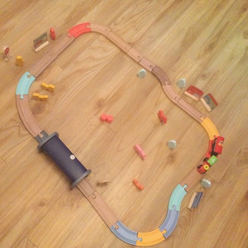 Wooden train set includes - wooden,
