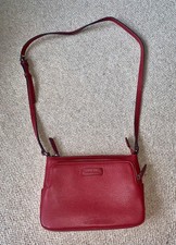 Lloyd Baker Leather Deval Crossbody Bag Red Adjustable Strap. VGC 